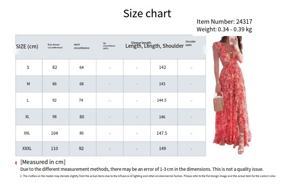 2026 Spring New Women's Clothing Cross-Border European and American Foreign Trade Fashion Printed V-Neck Ruffled Slit Dress