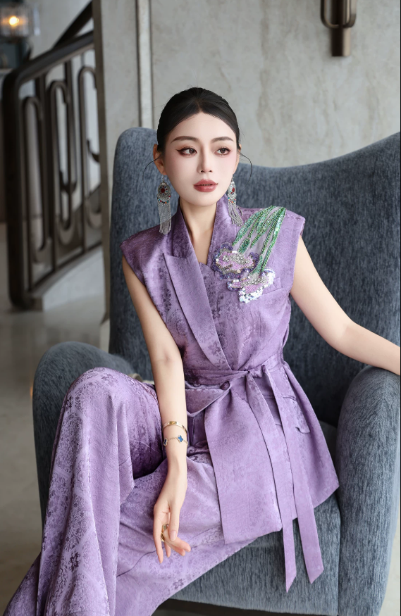 2027 New Women's Clothing Spring/Fall New Arrival Stylish Elegant Women's Business Suit Set — Designer Unique Blazer & Long Chiffon Skirt Two-Piece Set