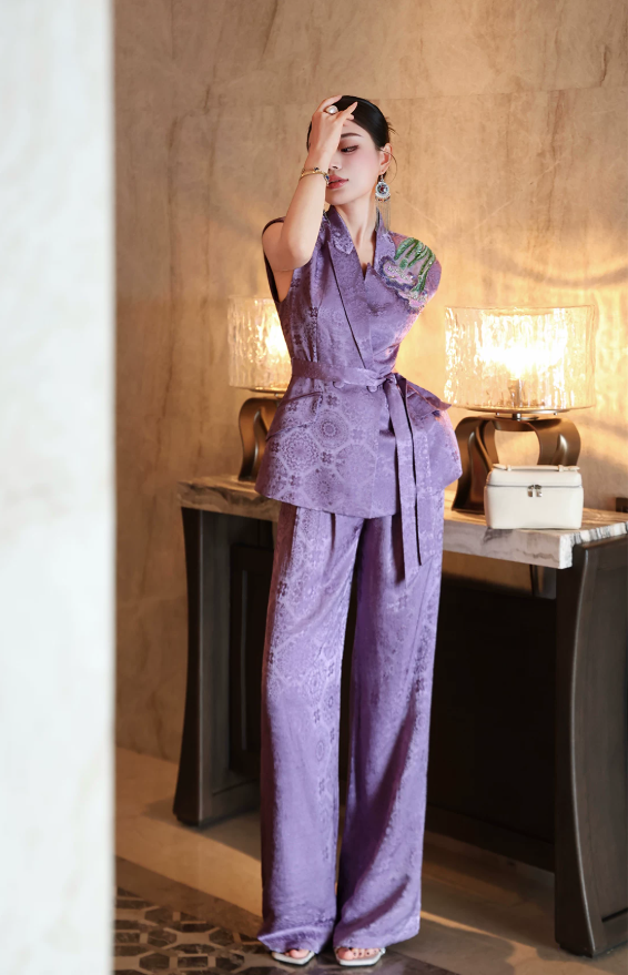 2027 New Women's Clothing Spring/Fall New Arrival Stylish Elegant Women's Business Suit Set — Designer Unique Blazer & Long Chiffon Skirt Two-Piece Set